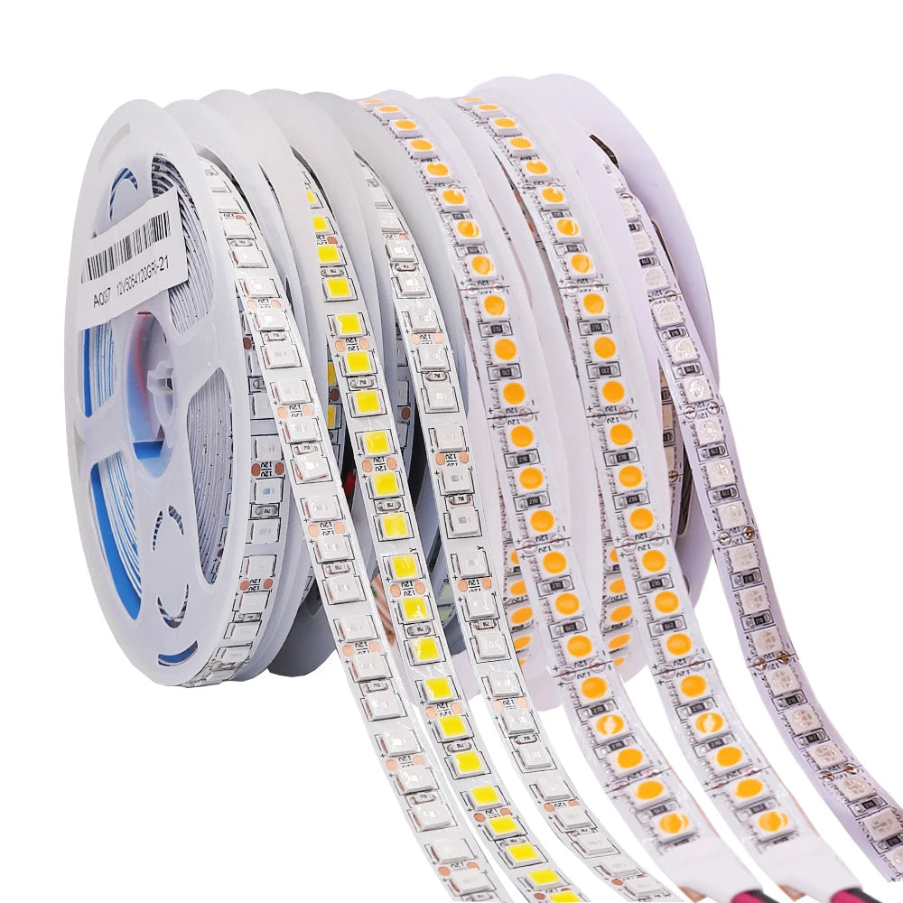 5M LED Strip SMD 5050 5054 LED Tape Waterproof Ribbon Diode 12V 2835 Flexible Neon Lights 60/120Leds/m LED Lights for Room Decor