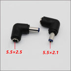 1pcs DC Connector 5.5 x 2.5MM Female Power Adapter to 3.0×1.1，3.5×1.35，4.0×1.35，4.0×1.7，4.8×1.7，5.5×2.1MM Male 90 Degree .