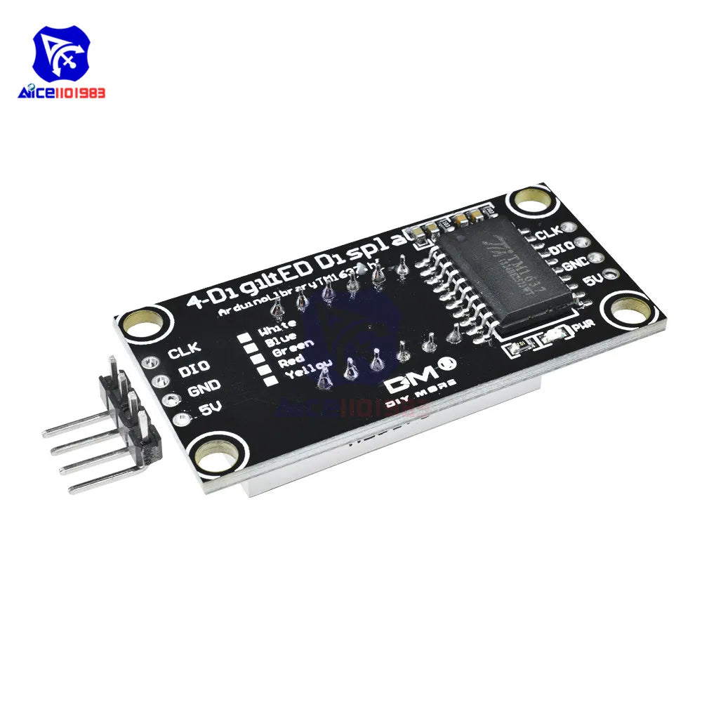 TM1637 0.36" 4 Bit Digital Tube LED Display 7 Segments Clock Module Red Green Blue Yellow White LED Board with Pin for Arduino