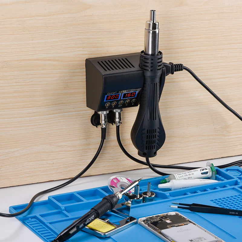 JCD 2 in 1 750W Hot Air Gun LCD Digital Display Welding Soldering Rework Station for Cell-phone BGA SMD PCB IC Solder Iron 8898