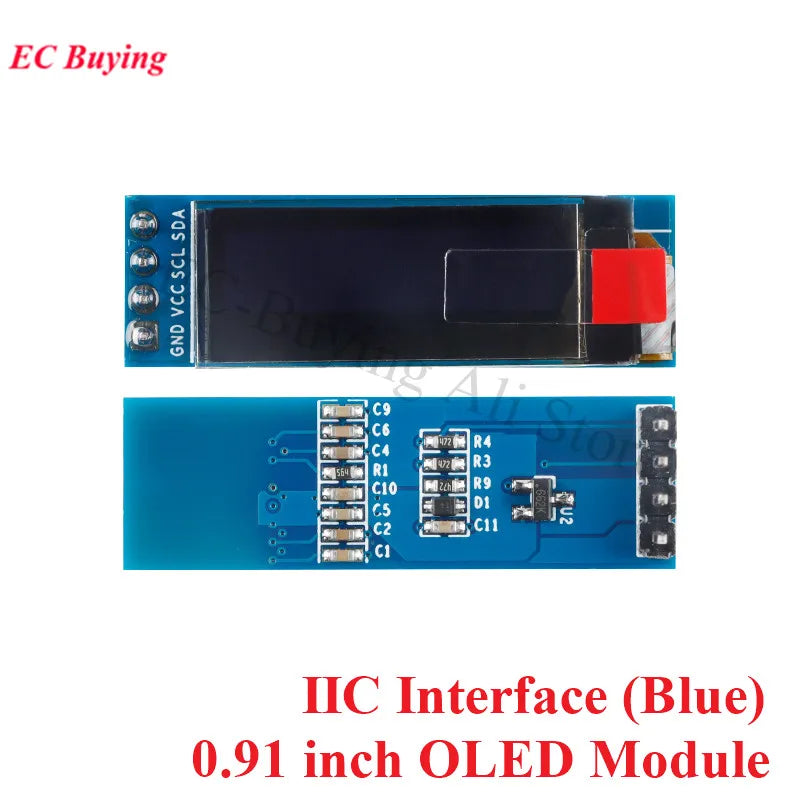 0.91 Inch OLED Module 0.91" Screen White/Blue/Yellow 128X32 LCD LED Display Module IIC I2C SPI Interface SSD1306 for Arduino