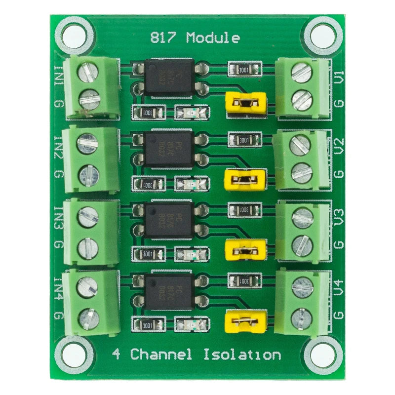 PC817 2 4 Channel Optocoupler Isolation Board Voltage Converter Adapter 3.3V to 5V Module 3.6-30V Driver Photoelectric Isolated