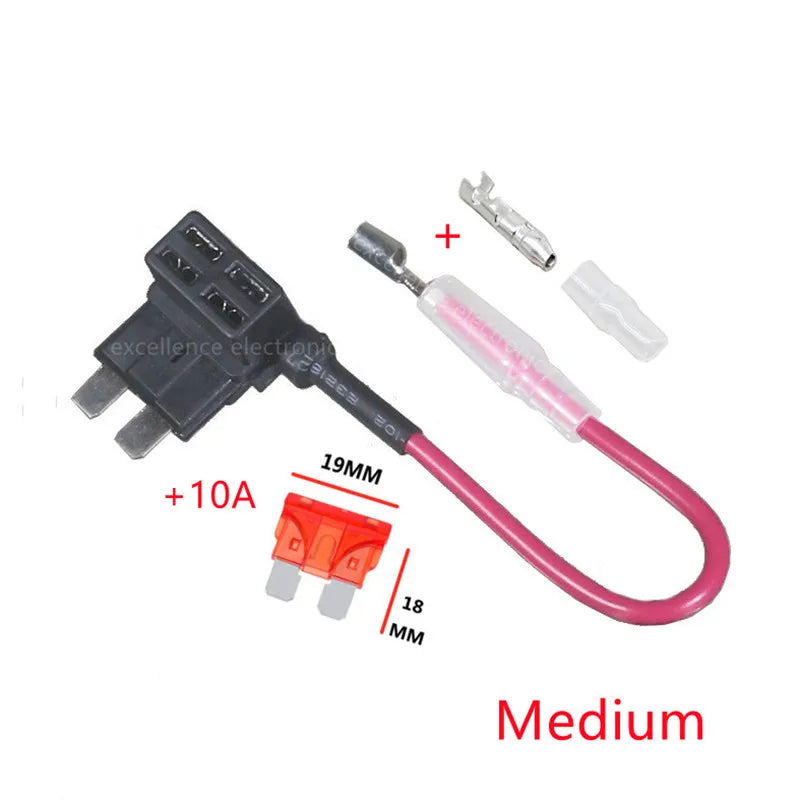 12V Fuse Holder Add-a-circuit TAP Adapter Micro Mini Standard ATM APM Blade Auto Fuse with 10A Blade Car Fuse with holder