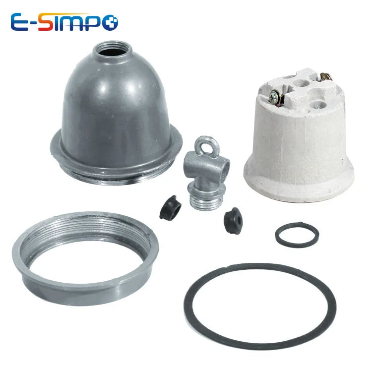 E27 E40 Tee Lamp Holder Dust/Waterproof Porcelain Livestock Veterinary Farm High Temperature Resist Aluminum LED Light Socket