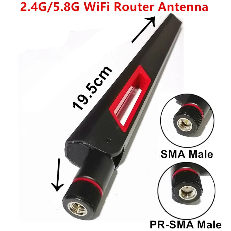 100pcs Wholesale 2.4G 5.8G Dual Band Router Antenna RP SMA Male Universal Antennas Amplifier WLAN WiFi Booster