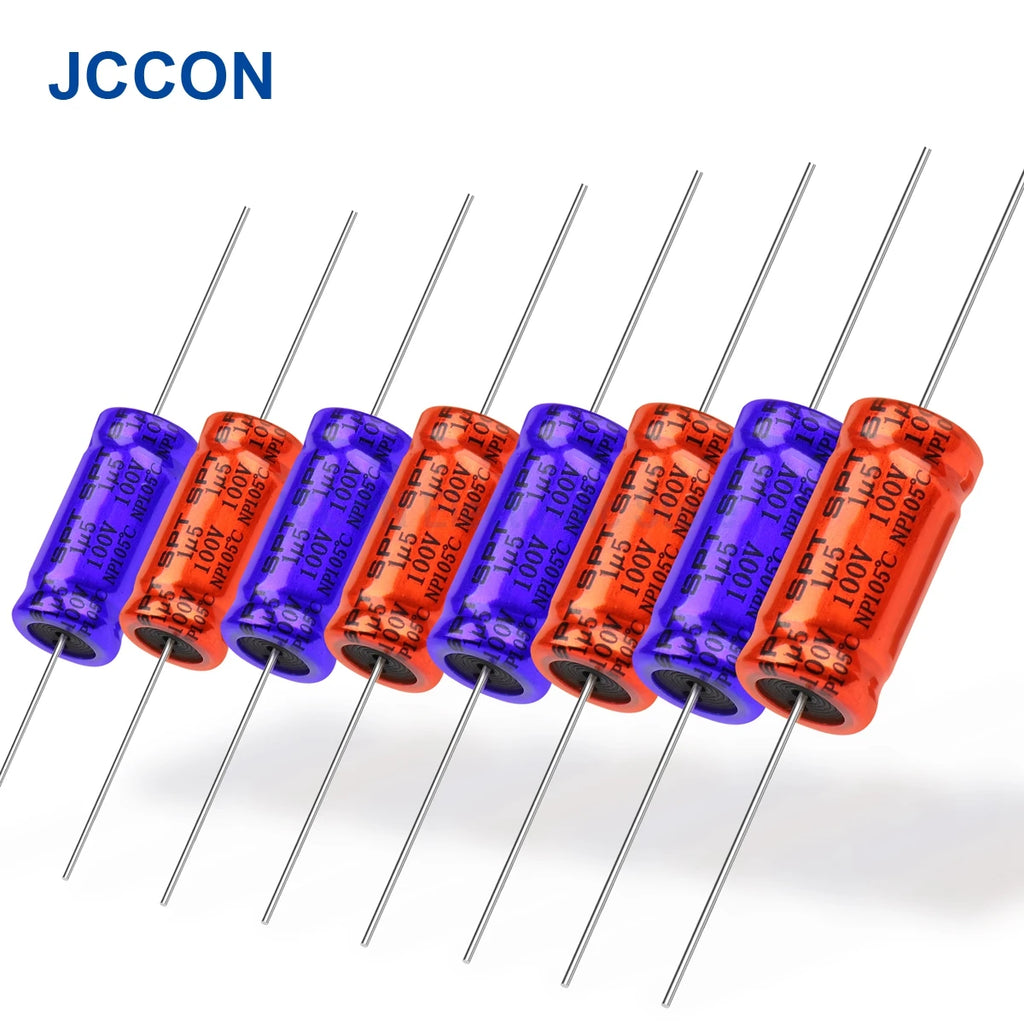 10Pcs 100V SPT Speaker Capacitor Horizontal Frequency Divider Crossover Non-Polarity 1.5 2.2UF 3.3UF 4.7UF 5.6UF