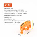 Quick Wire Connector 211 Din Rail Type Press Terminal Instead Of UK2.5B Compact Splicing Conductor Cable Terminal Block SPL