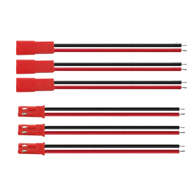 1/2/5/10Pairs JST 2 Pin Male Female Plug Jack Cable Wire Connector 22 AWG 10cm 20cm for LED Lamp Strip RC Toys Battery