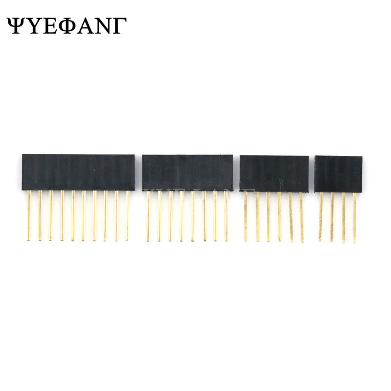 10Pcs 2.54mm Single Row Stackable Long Legs Female Header Connector 2/3/4/6/8/10/15 Pin for Arduino Shield PCB