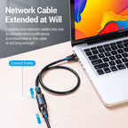 Vention RJ45 Connector Cat7/6/5e Ethernet Adapter Female to Female 8P8C Patch Network Extender Extension Wire for Ethernet Cable