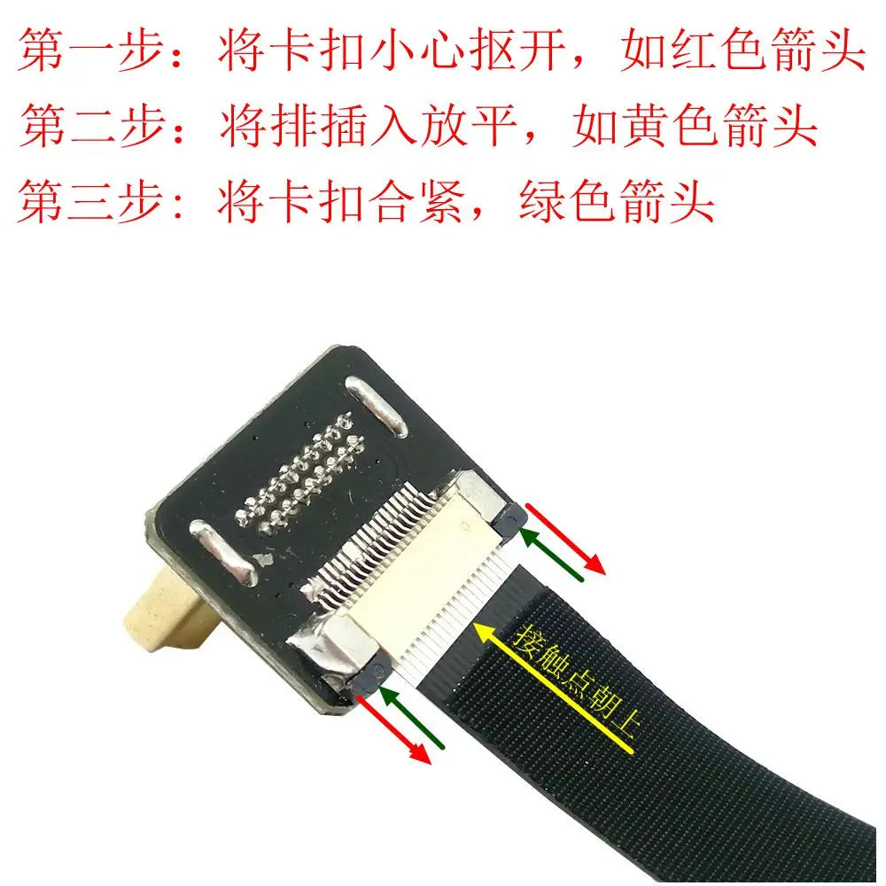 FPV HD Flat Ribbon Cable UP/Down Angle Micro HD to HD 90 degree flexible hd ribbon cable pin 20pin Plug HD raspberry 4