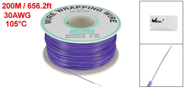 0.58mm Wire OD 200M 250M Electrical Wire Wrapping Wire Tin Plated Copper Wire PCB Solder Cable P/N DM-30-1000 30 AWG for Laptop