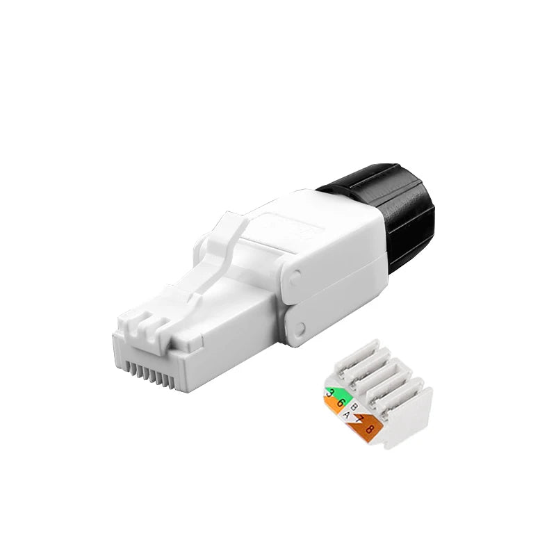 RJ45 UTP Unshield Field Connector Termination Field Plug Toolless Modular Plug for 6A/6/5e 23/24 AWG Network LAN Cables