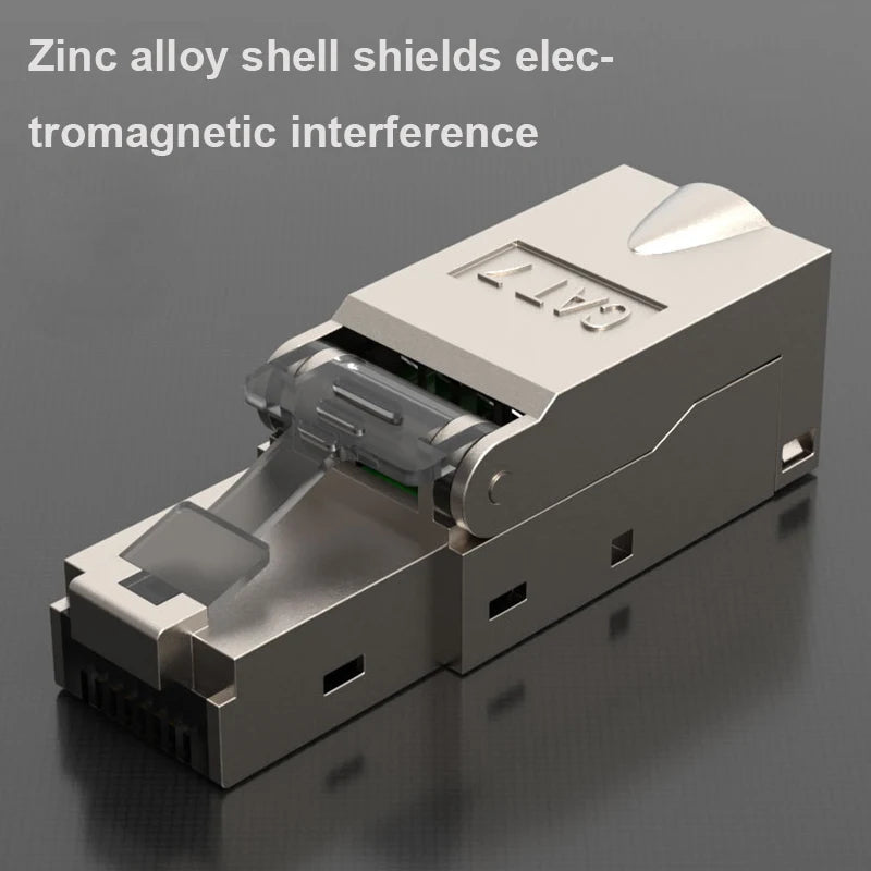 CAT7 RJ45 Connector 50U No Crimping Tools Required Network Cable Cat6A Cat5e Reuse Module Shielded FTP 8P8C Crimp