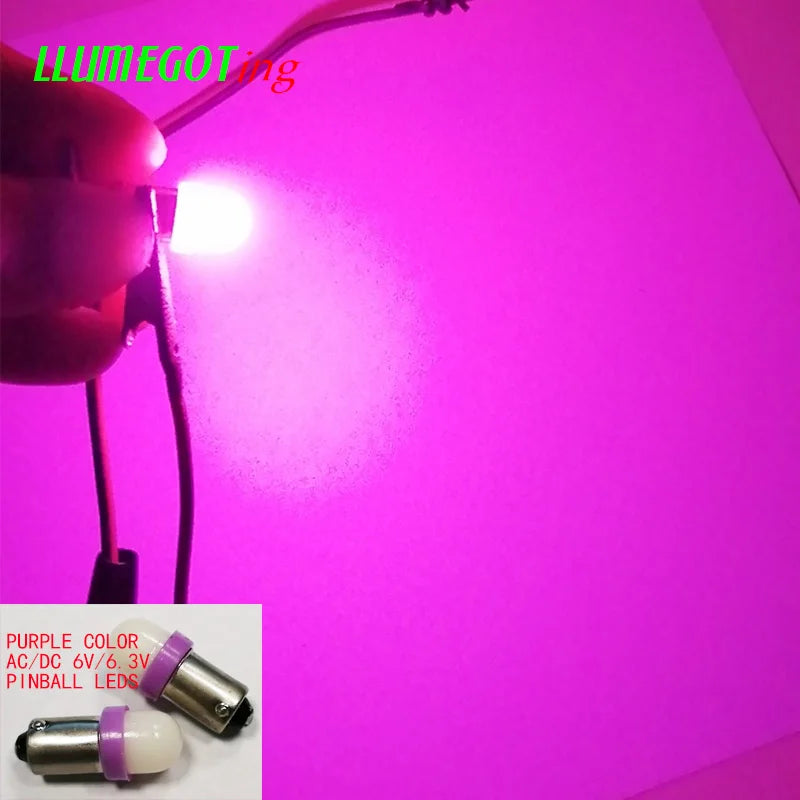50pcs BA9S T4W #44 #47 Milk White Dome 2x 5630SMD Various Color Non Polarity AC DC 6V 6.3V Bally Pinball Game Machine Led Bulbs