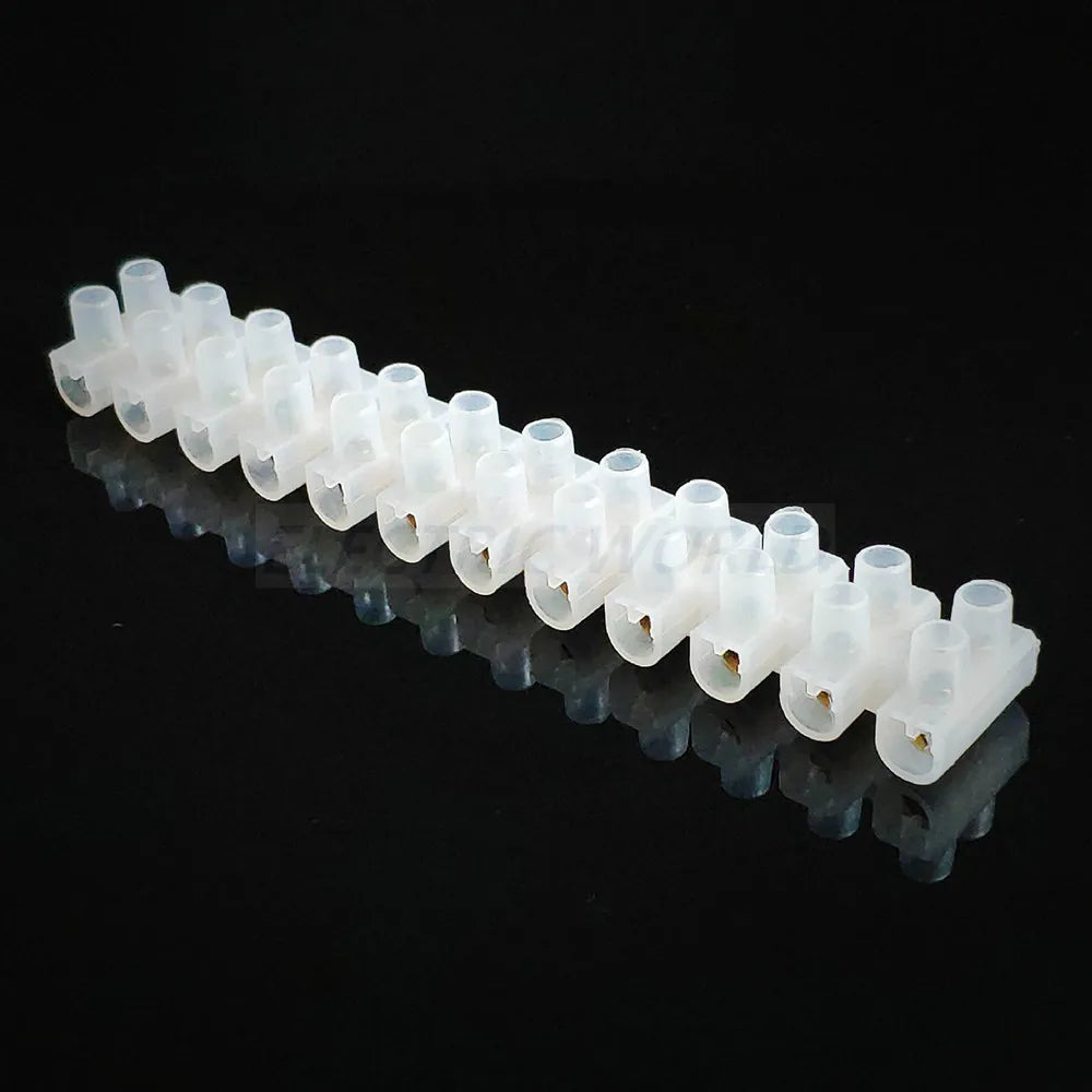 Plastic Terminal Block Wire Connector 5A 10A Dual Row 12 Positions Screw Terminal Block Cable Connector Electric Barrier Strip