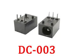 100Pcs DC005 5.5x2.1mm DC Power Supply Jack Socket Female Mount Connector DC-005 2.1mm X 5.5mm Black Barrel-Type PCB Holder