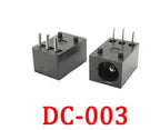 100Pcs DC005 5.5x2.1mm DC Power Supply Jack Socket Female Mount Connector DC-005 2.1mm X 5.5mm Black Barrel-Type PCB Holder