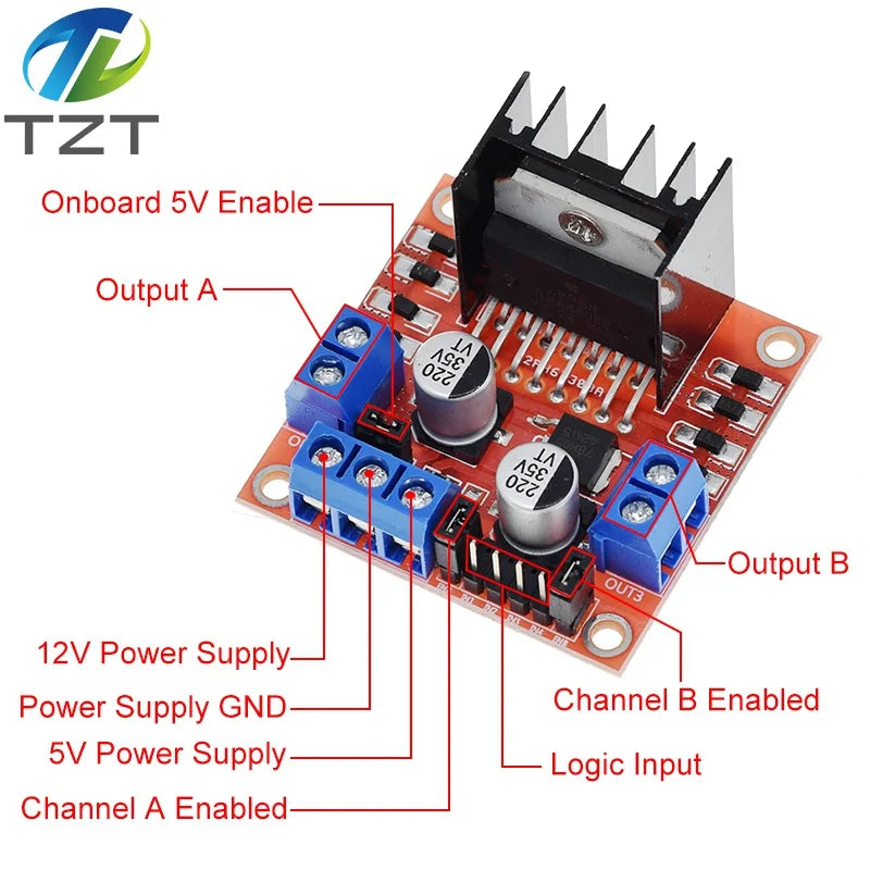 1/3PCS DIYTZT Dual H Bridge DC Stepper Motor Drive Controller Board Module L298N