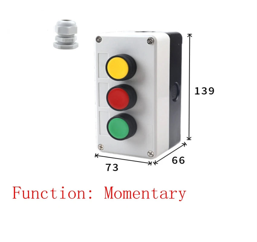 start and stop self-reset Momentary Waterproof button box switch emergency stop industrial control box