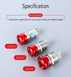 16/19/22mm stainless steel Emergency stop switch Push Button Switch latching 1NO1NC 2NO2NC Car button pin terminal 22JT/L.S.2K2B