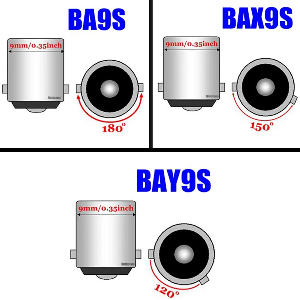 2PCS T11 233 H6W T4W BA9S BAX9S BAY9S LED Car Interior Reading Dome Lamp Auto Tail Side Bulb Parking Light License Plate Bulb