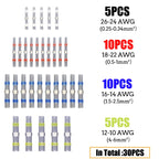 Heat Shrinkable Wire Connectors 50PCS SST21 Waterproof Sleeve AWG22-18 Butt Electrical Splice Tinned Solder Seal Terminal