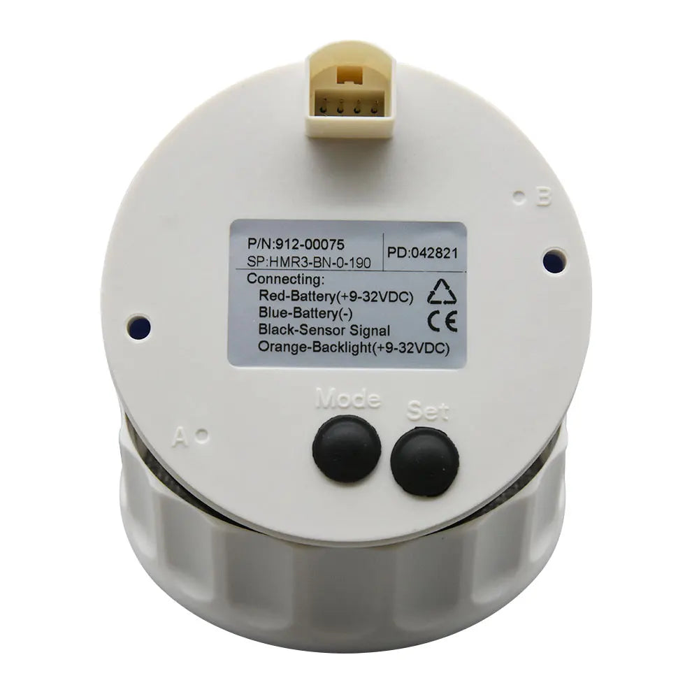 12V/24V STBD PORT Rudder Angle Meter 85mm Rudder Angle Indicator with 0-190 ohm Rudder Angle Sensor 7 Color Backlight Customized