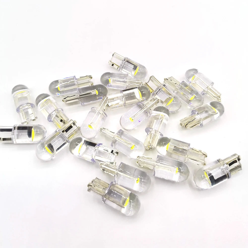 10x 2021 Newest W5W Led T10 Car Light COB Glass 6000K White Auto Automobiles License Plate Lamp Dome Read DRL Bulb Style 12V