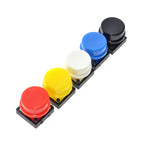 50PCS/box 12x12x7.3mm Micro Switch Momentary Tactile Push Button Switch with Knob Black White Yellow Blue Red Kit