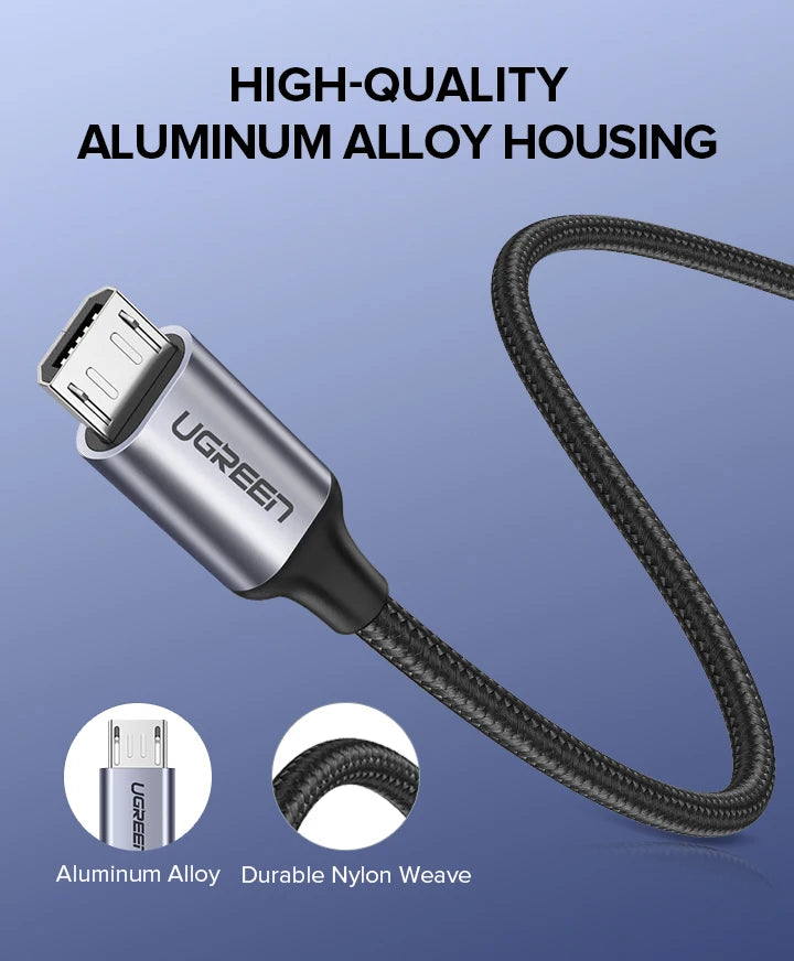 UGREEN Micro USB Cable Fast Quick Charger Cable USB to Micro USB 2.0 Android Charging Cord for Samsung Galaxy S7 S6 Note Wire