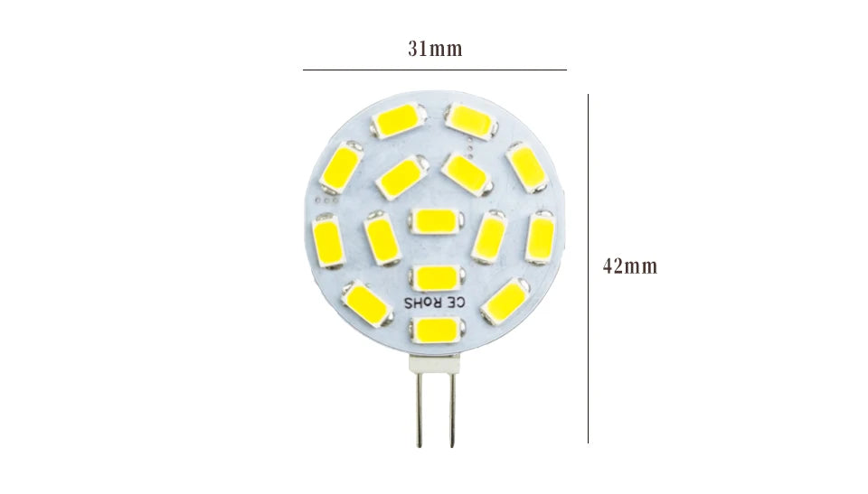 AC12V 24V LED G4 Round Spotlight Bulb 2W 3W 5730 15/24leds No Flicker Range Hood Lights Replace 20W Halogen Lamp