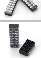 1PCS Double Row Terminal Block Fence Screw Ribbon Wire Connector 600V 15A25A45A 3/4/6/8/10/12 Optional