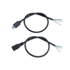 1pcs Micro USB 2.0 Female Jack Android Interface 4 Core 2 Core Male Female Power Data Charge Cable Cord Connector 30CM Cable