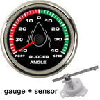 12V/24V STBD PORT Rudder Angle Meter 85mm Rudder Angle Indicator with 0-190 ohm Rudder Angle Sensor 7 Color Backlight Customized