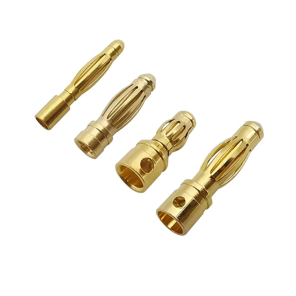 2mm 3mm 3.5mm 4mm Bullet Banana Plug Gold-Plated Banana Male Female Connector Battery Plugs Kits for RC Battery Parts DIY