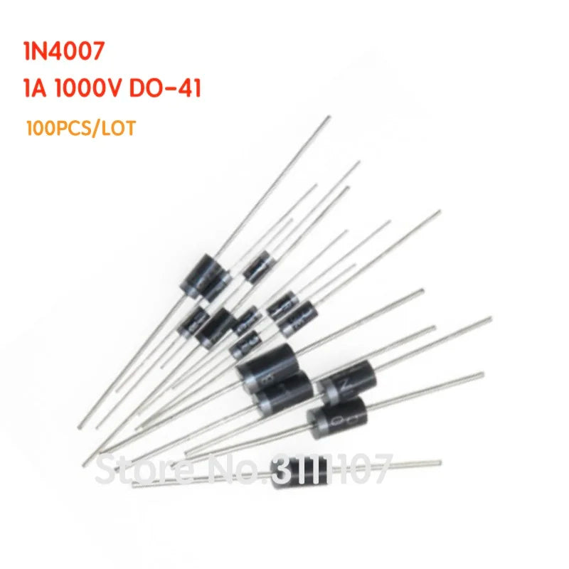 100PCS/LOT 1N4007 1A 1000V  4007  DO-41 Rectifier Diode IN4007 DIP 100%NEW & High quality