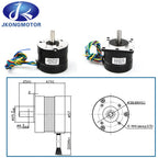 4000Rpm Brushless BLDC Motor 36V 46W 0.11N.m 2A 47mm Length BLDC 57BLS01 57mm 3-Phase 4-Poles Brushless Motor with Hall-Sensor
