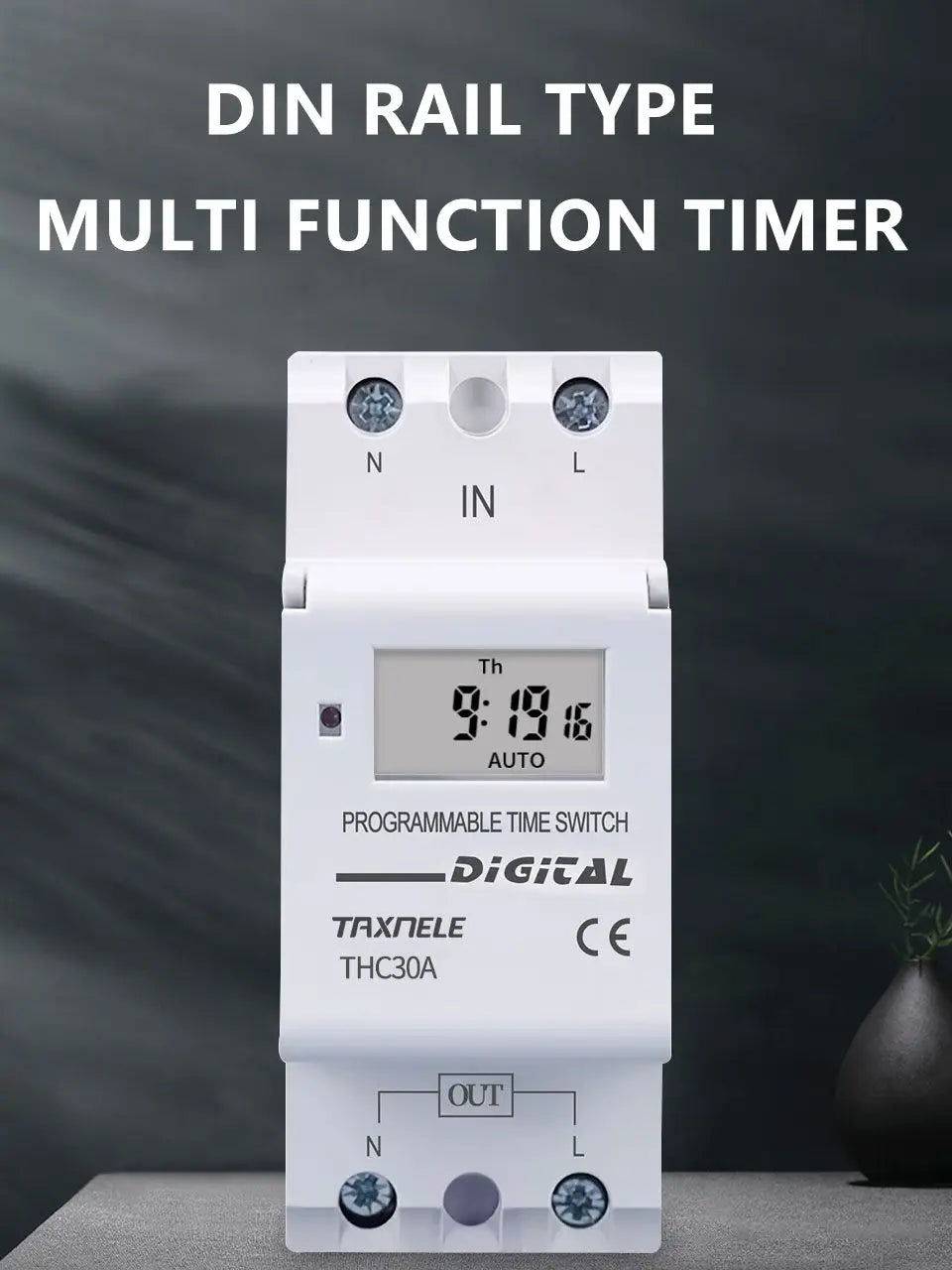 New Type Din Rail 2 Wire Weekly 7 Days Programmable Digital TIME SWITCH Relay Timer Control AC 220V 230V 12V 24V 48V 16A 30A