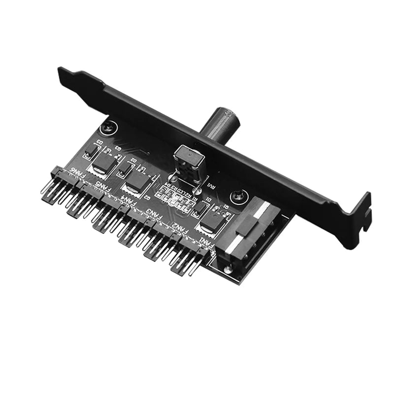 PCI Fan Speed Controller,12V Molex 4pin or SATA Powered 6 8 Fan Hub,PWM 4 pin CPU Radiator 3pin Case Cooler Temperature Control