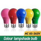 Colorful Led Light Bulb E27 3W 5W 7W 9W Lamp AC220V 110V Red Blue Green Yellow Pink Lamparas Lampara For Bar KTV Party Lights