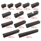 10Pcs IDC Box Header 6/8/10/12/14/16/18/20/24/26/30/34/40/50Pin Connector IDC Sockets 2.54mm Pitch Dual Row Straight DC3 Sockets