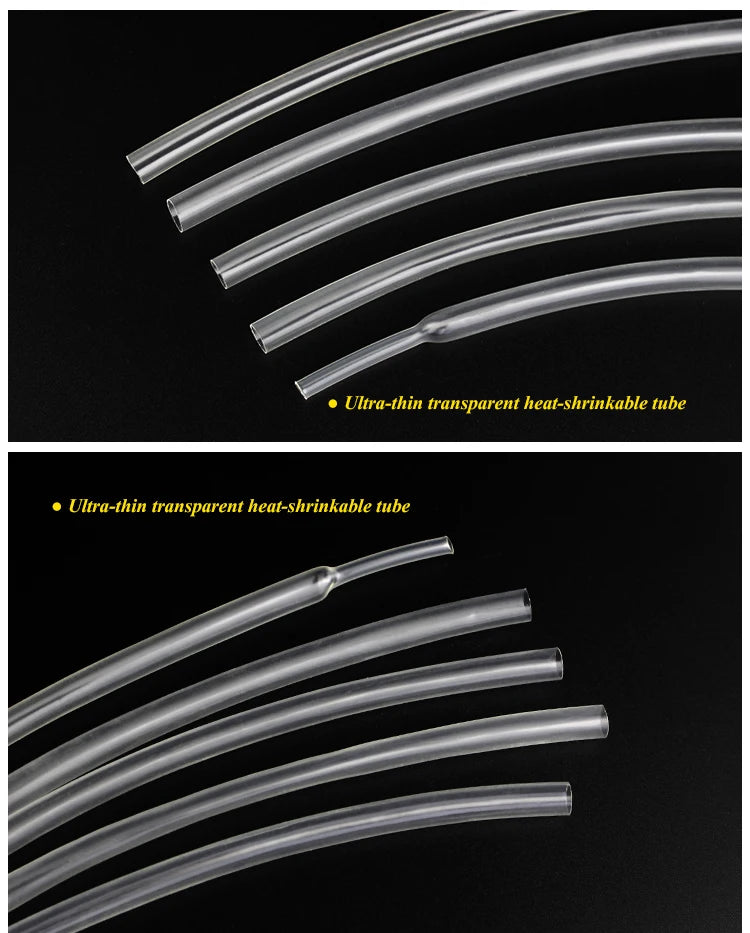 Transparent Clear Heat Shrink Tube for USB Protector Wrap Wire Kits 2:1 DIY Connector Shrinkable Tubing Sleeving Wrap Wire Kits