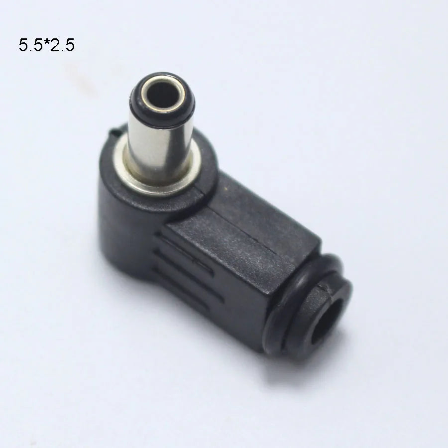 2PCS Male DC Power Plug Connector Angle 90 Degree L Shaped Plastic 5.5*2.5 5.5*2.1 4.8*1.7 4.0*1.7 3.5*1.35 3.5*1.1 2.5*0.7mm