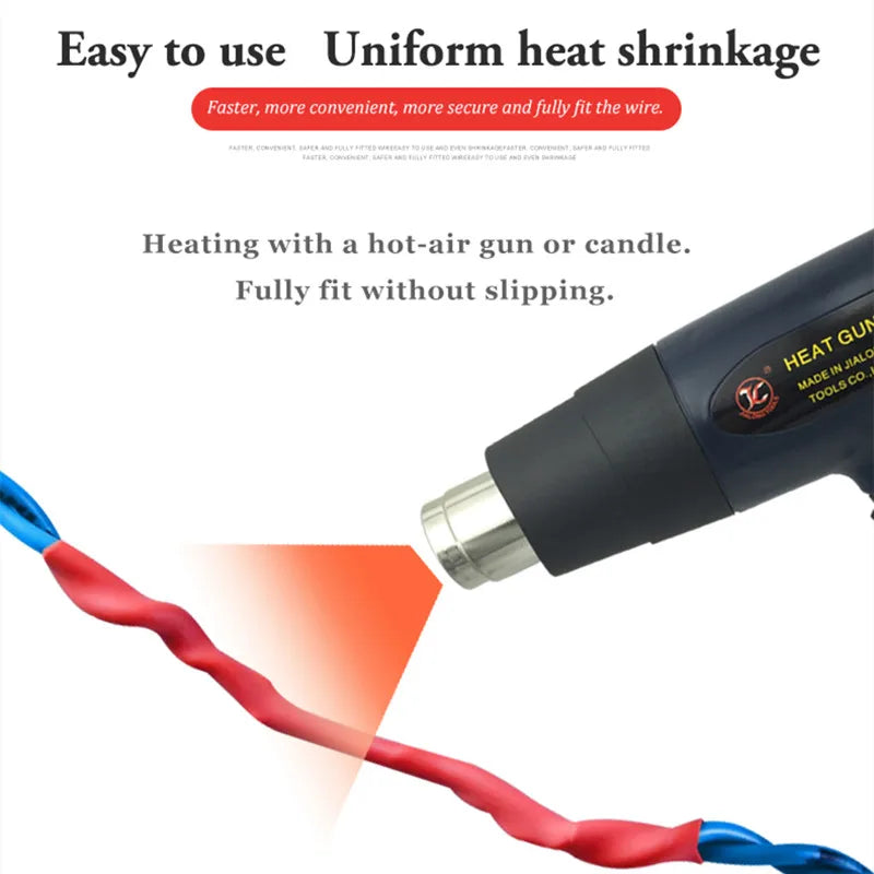 10 M/LOT 1/2/3/4/5/6/8/10/10/12/14/16/18/20mm Color Heat Shrinkable Tube Shrink Tube Kit Insulation Tubing Wire Cable Insulation