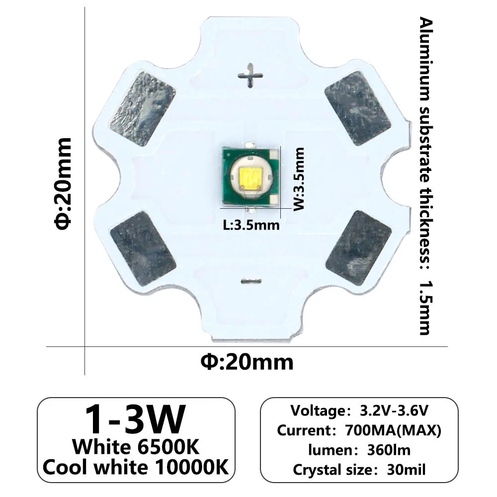 LED 3535 5050 1-3W 5-6W 10W 18W LED Light Emitter Diode For LED Flashlight Lamp Bead White 6500K 10000K