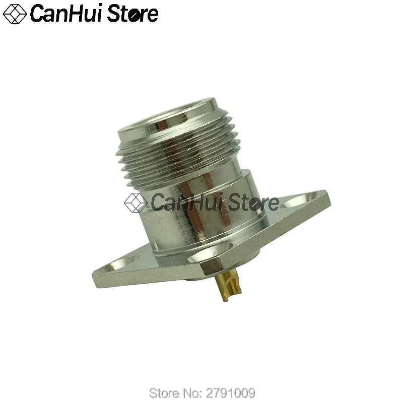 1Pcs N-KF N type female jack RF base coaxial connector 4-hole panel mount Flange antenna socket 25x25mm