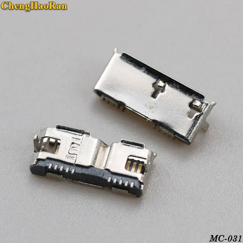 ChengHaoRan 1pcs Micro USB 3.0 Jack 10pin Female Sockect Tail Charging Port Mobile Hard Disk Interface Micro Connector
