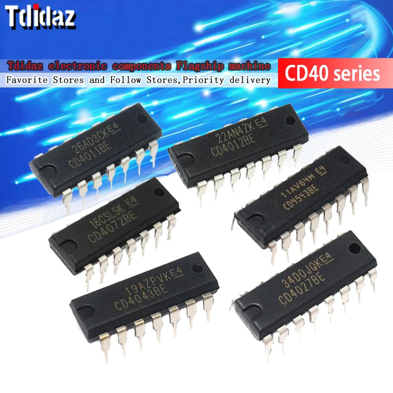 10PCS CD4001 CD4011 CD4013 CD4017 CD4040 CD4046 CD4047 CD4049 CD4051 CD4052 CD4053 CD4066 CD4067 CD4069 DIP14/16 Logic Chip New
