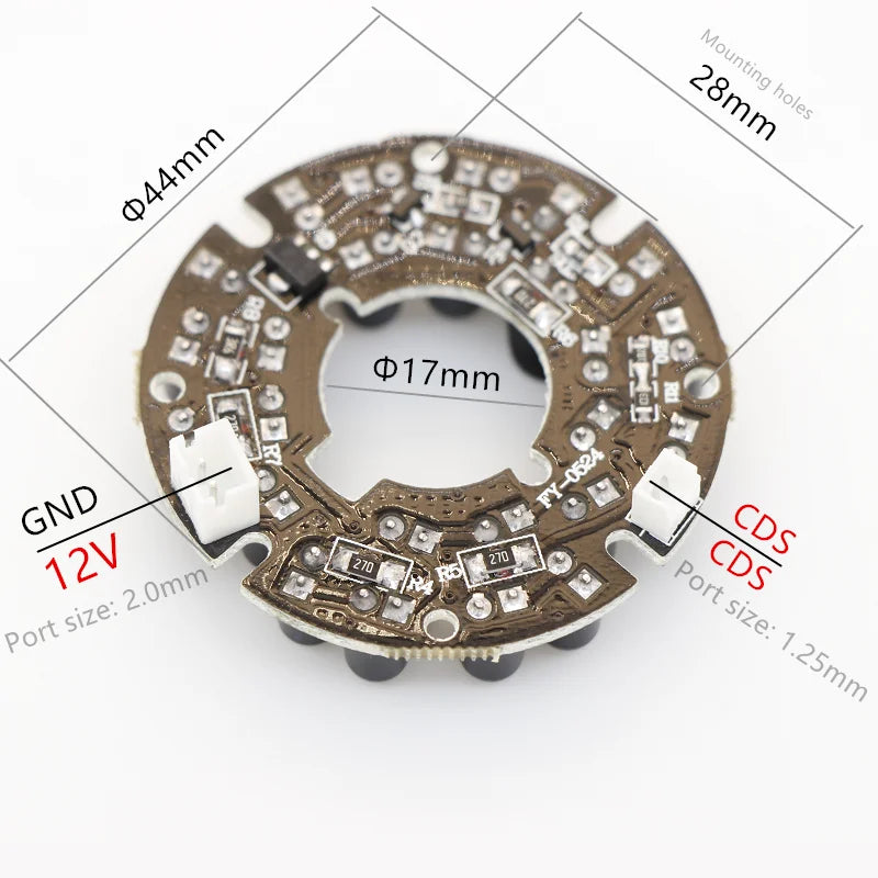 940nm 90 degrees CCTV Accessories infrared light 24 Grain IR LED board for Surveillance cameras night vision diameter 44mm